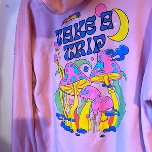 PRICE DROP!🧡 Pink zumiez trippy hoodie